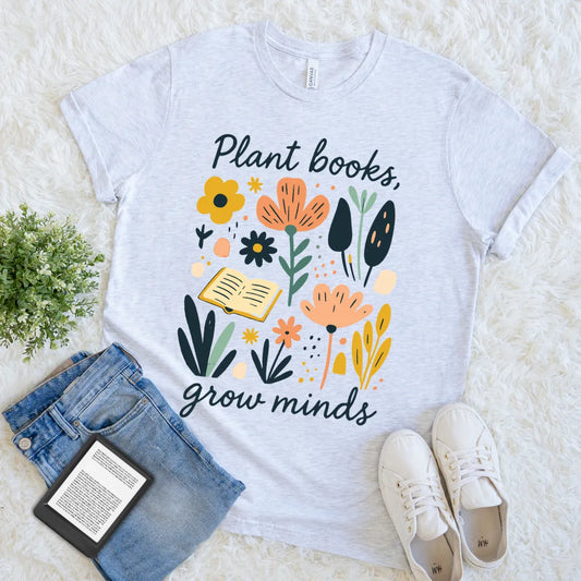 doodle vintage garden themed book tee for introverts