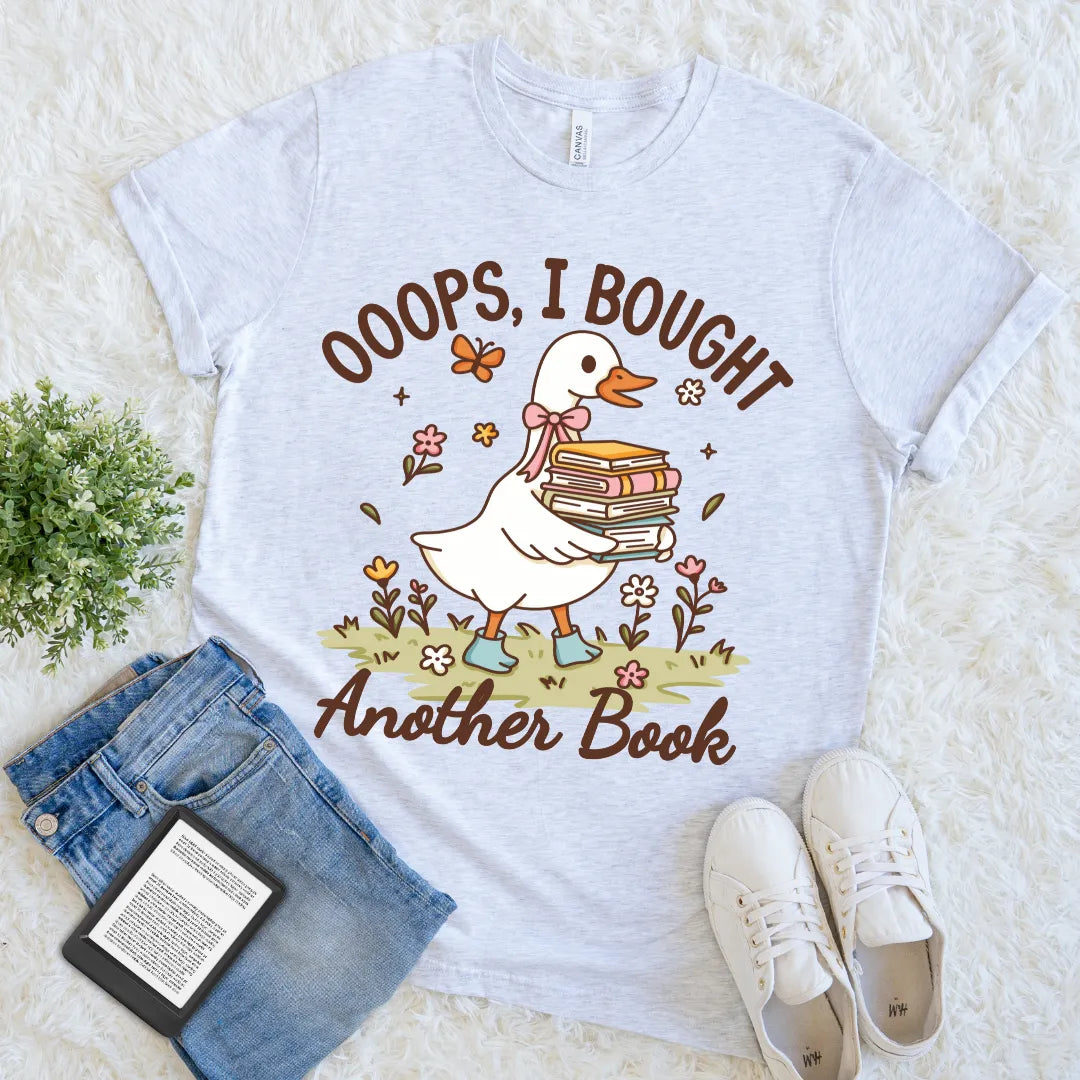 grey funny silly goose book lover shirt