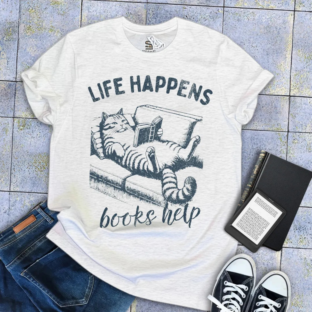 funny reading cat shirt for introverts