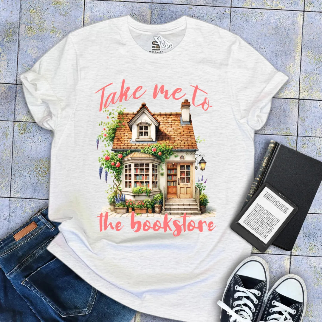 floral indie bookshop aesthetic tee