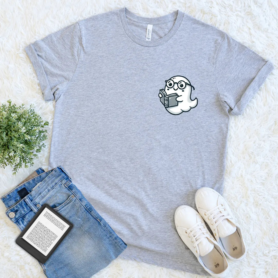 small ghost with glasses tee design