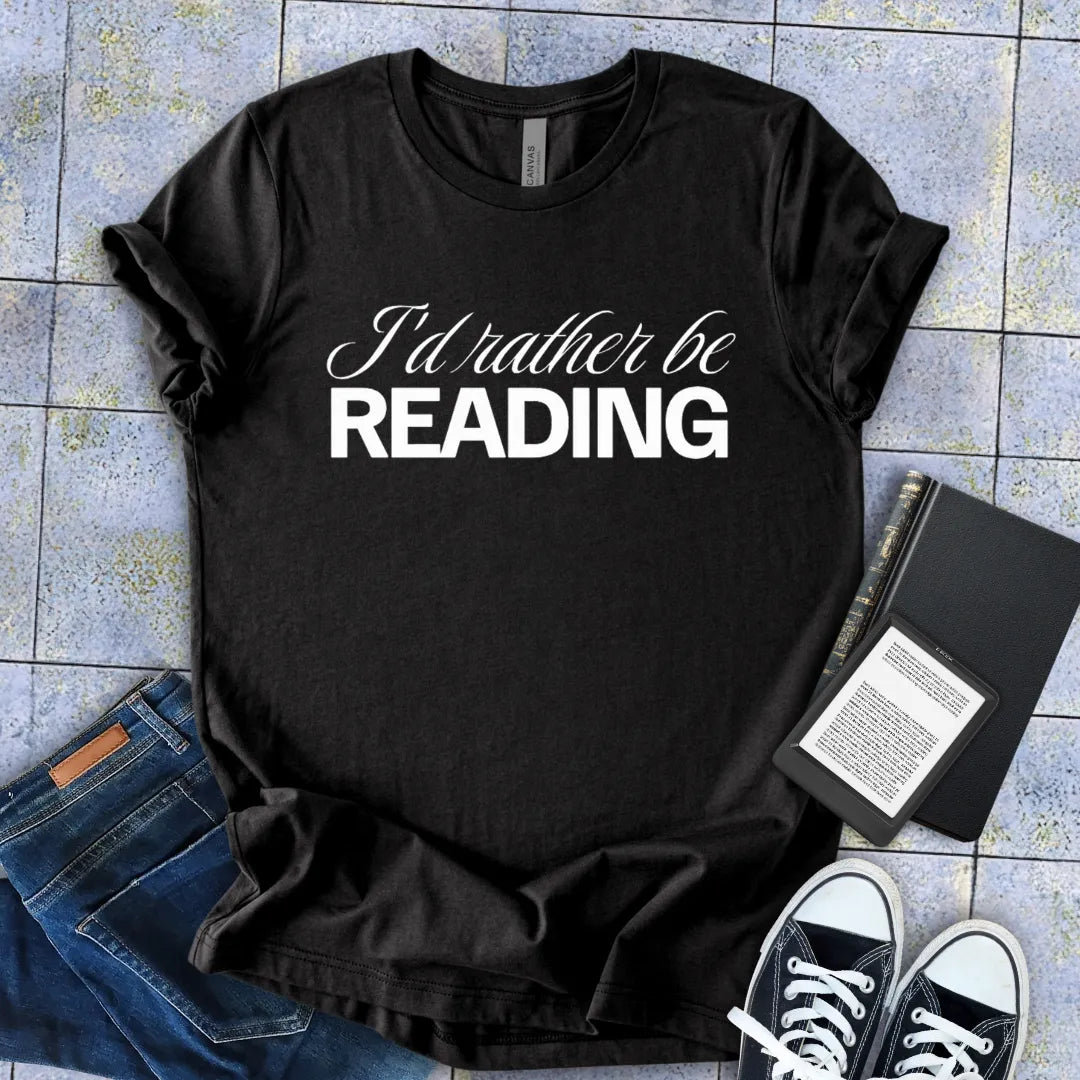 i’d rather be reading minimalist shirt