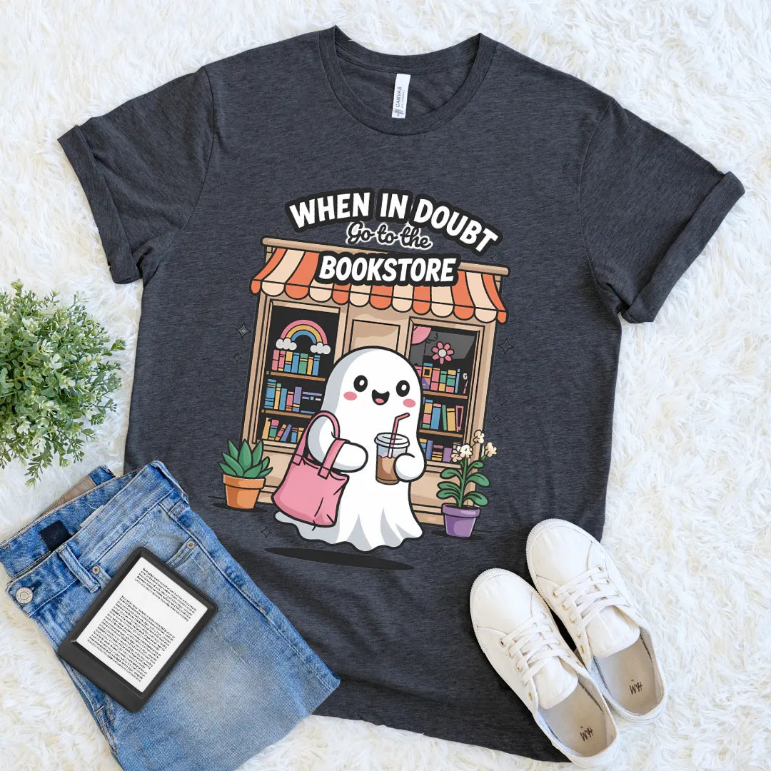 funny iced coffee and books t-shirt