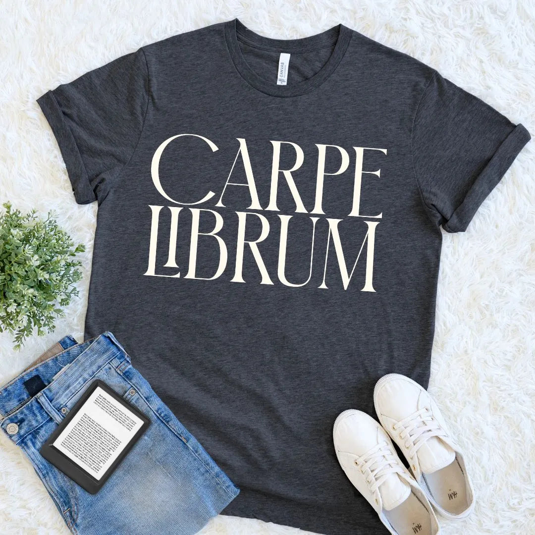 Carpe Librum Reader Shirt - Dark Academia Latin Book Lover Typography Tee