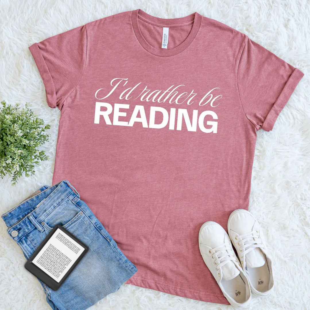 i’d rather be reading bold statement minimalist shirt