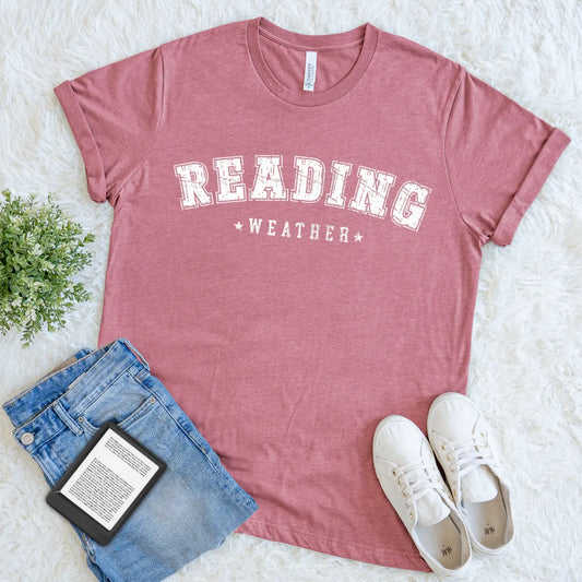 vintage reading weather shirt for book lovers
