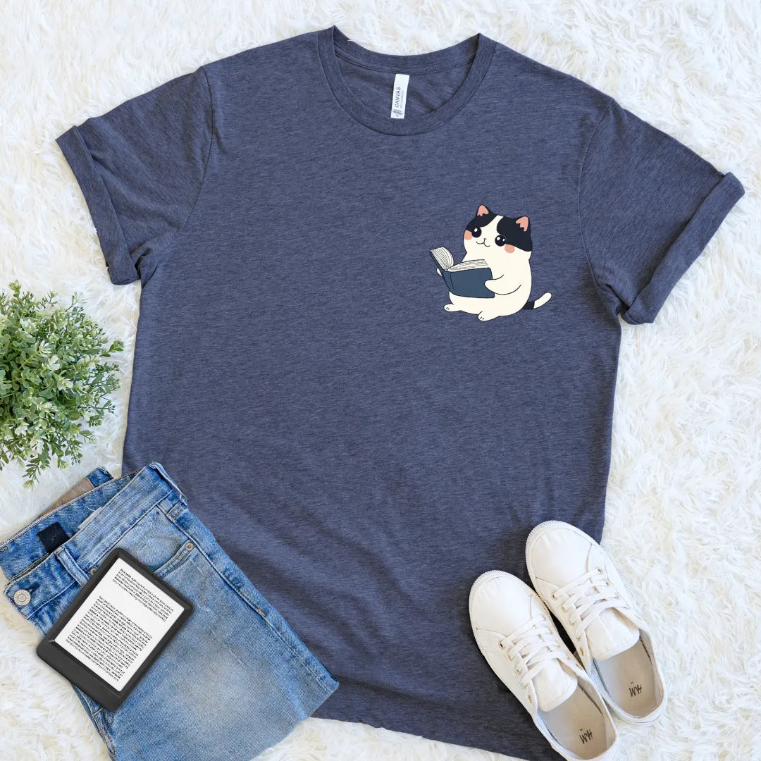 small kitten reading funny t-shirt