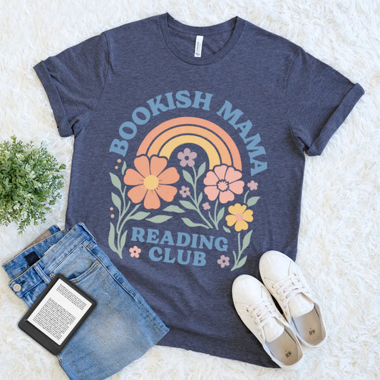 cute reading club floral shirt for moms