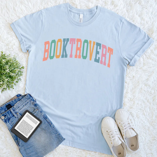 Booktrovert T-Shirt📚 Retro Minimal Book Lover Graphic Tee, Bookish Style Outfit