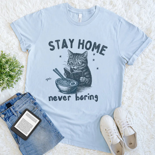 ramen cat and reading t-shirt for introverts
