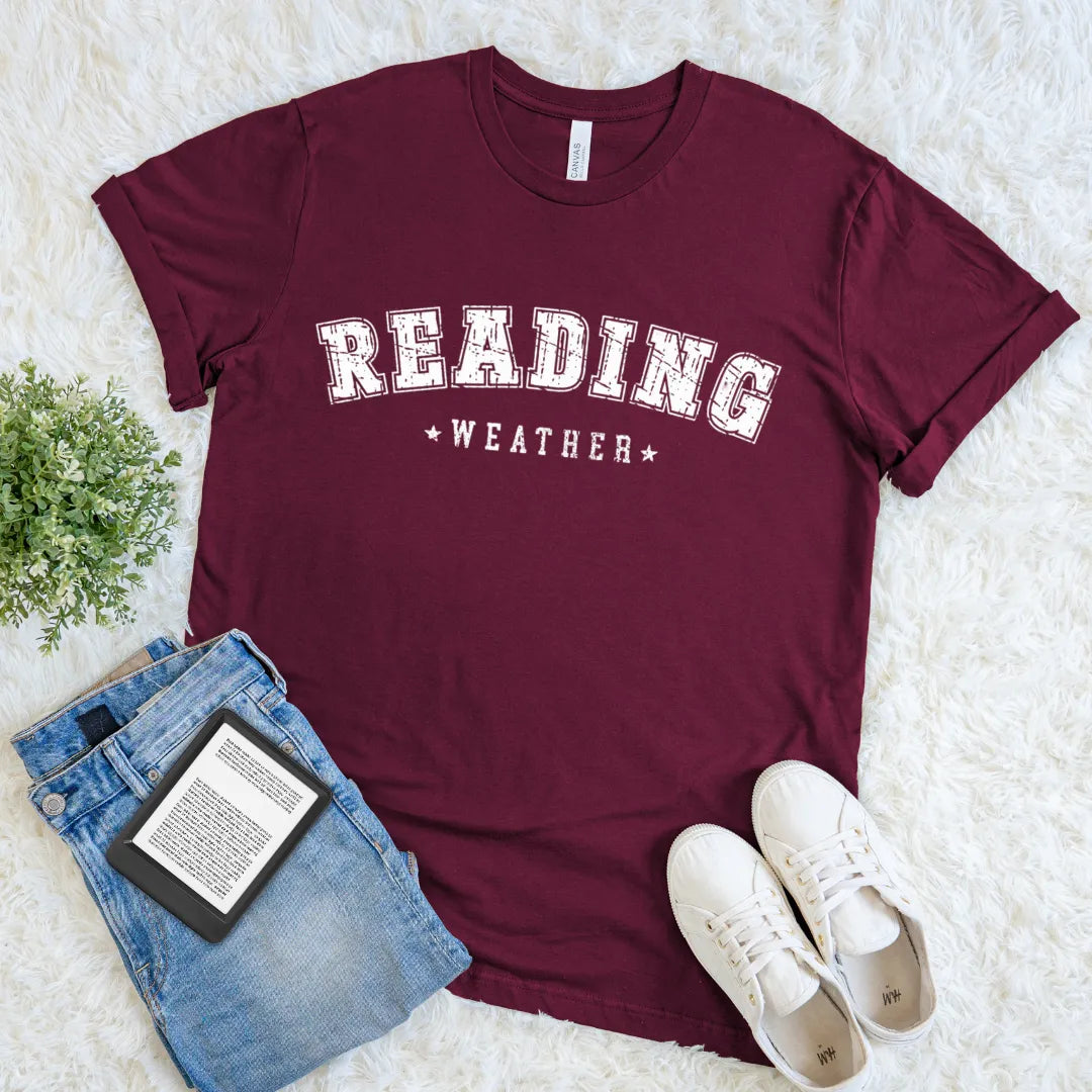 cozy maroon bookish t-shirt