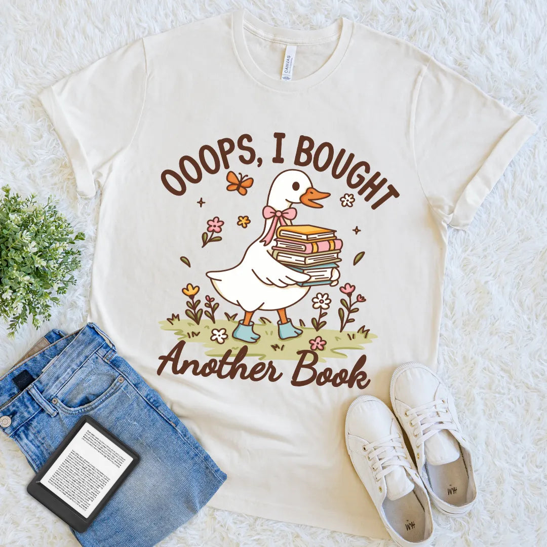 beige funny silly goose book lover shirt
