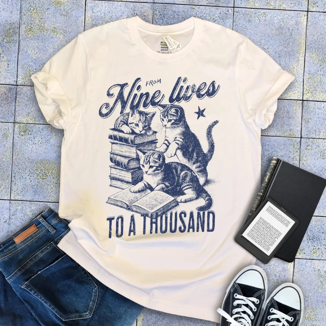 vintage fiction cat tee for introverted readers