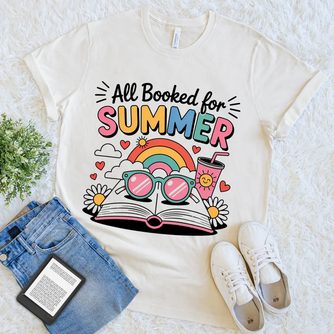 colorful vacation reading t-shirt for introverts
