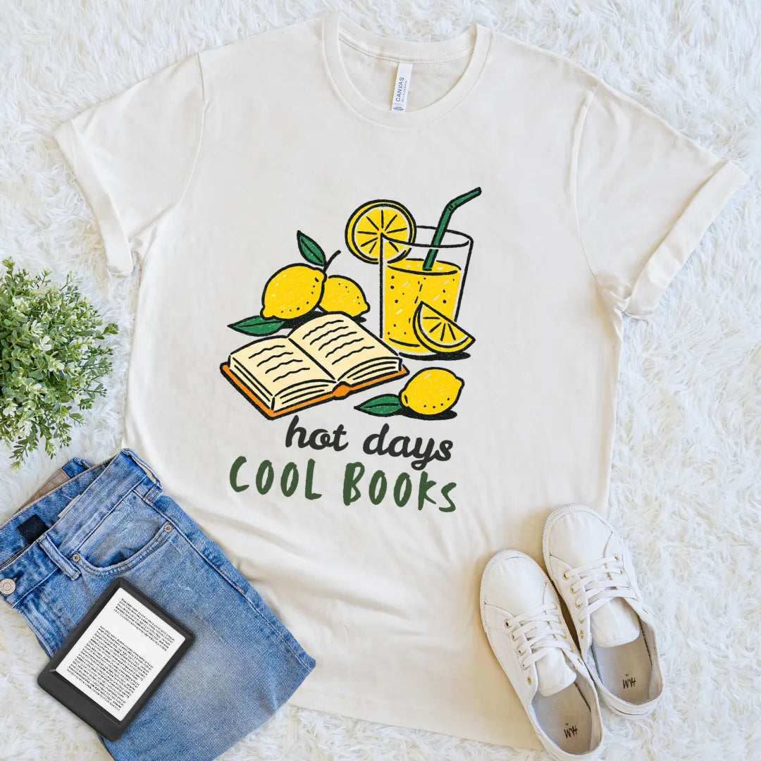 hot days cool books tee for readers