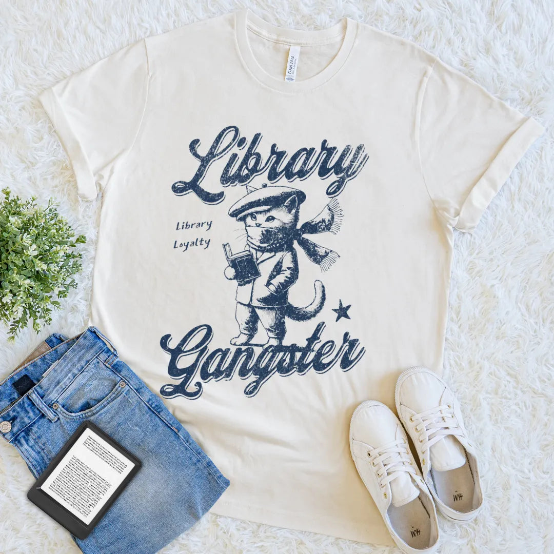 vintage library gangster funny shirt for introverts