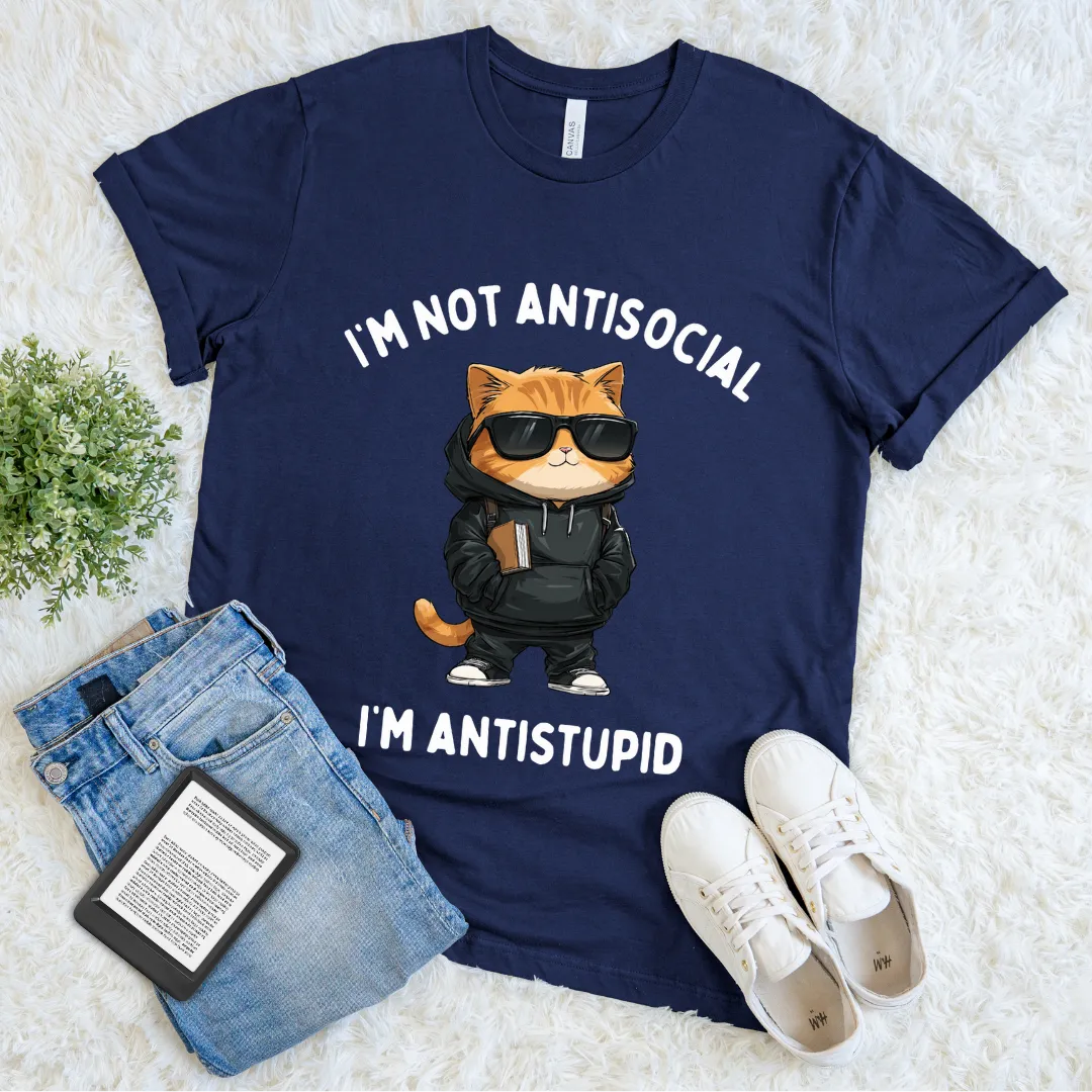 Cat lover reader shirt with witty slogan, book nerd fashion