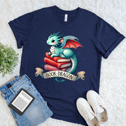 book dragon fantasy reader shirt