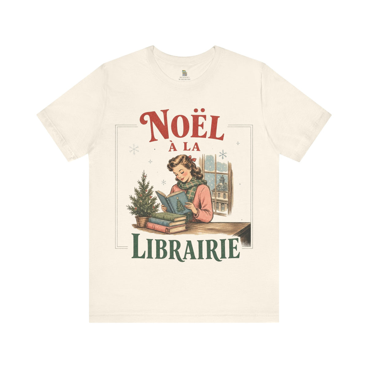 Noel a la Librairie French Christmas Vintage Book Lover T-shirt