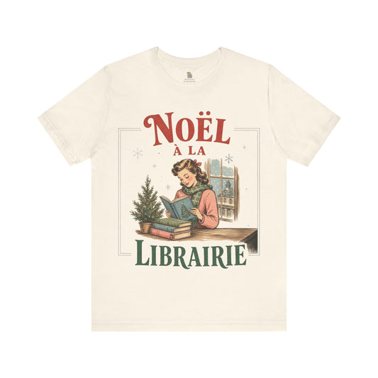 Noel a la Librairie French Christmas Vintage Book Lover T-shirt