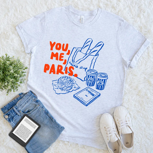 french cafe bookish shirt for readers