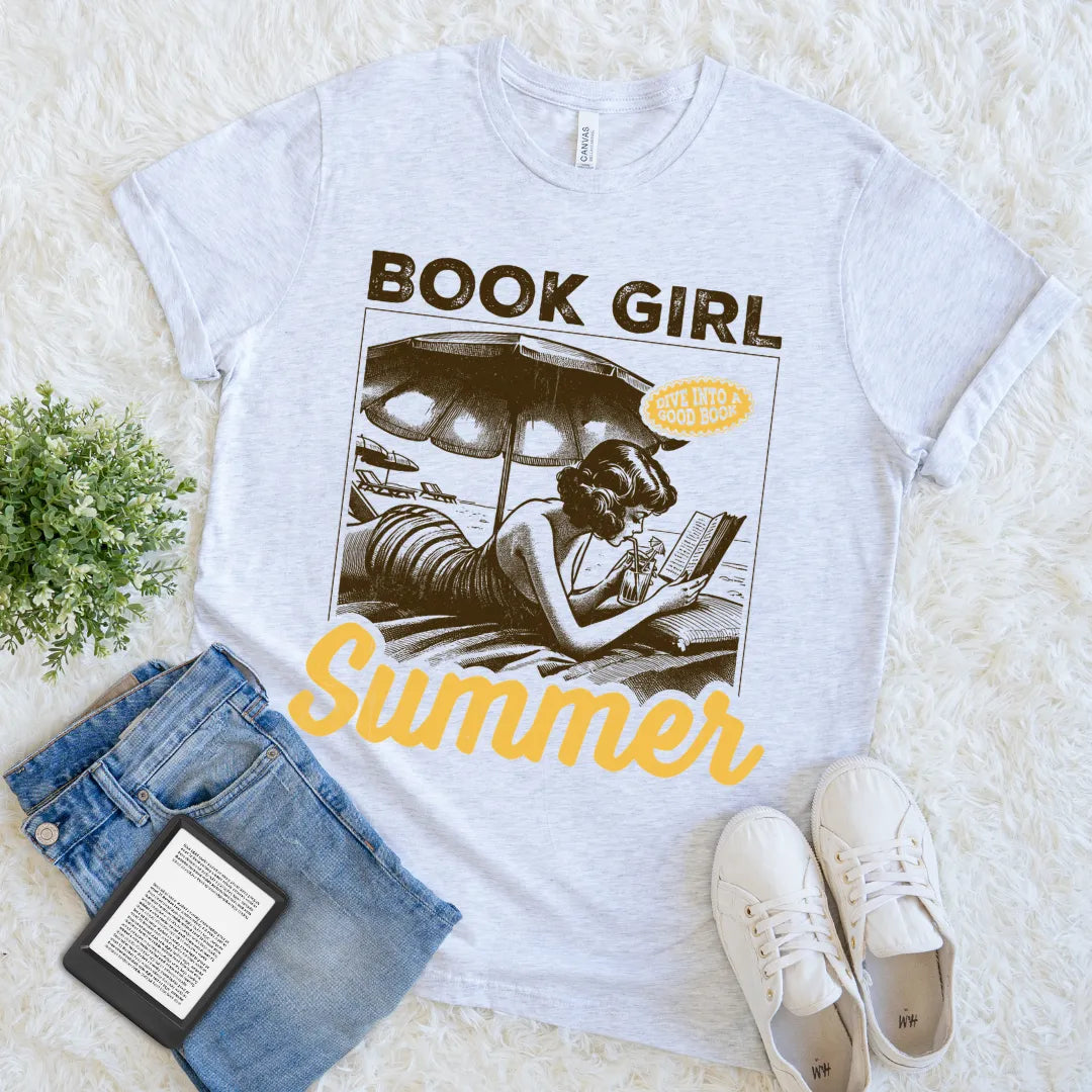 summer aesthetic shirt for book lovers