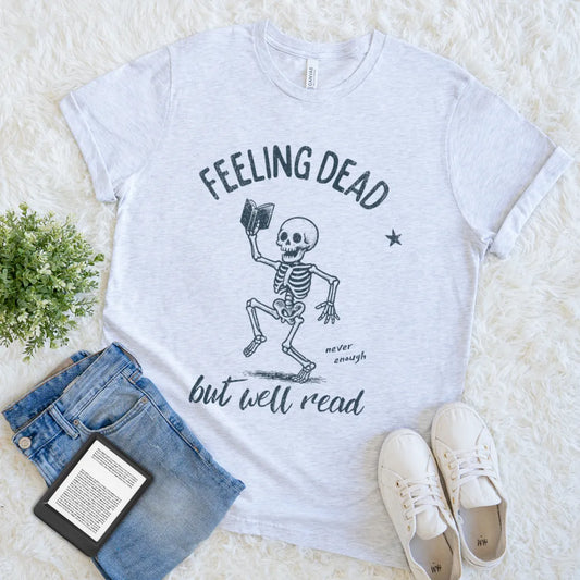 dark academia book lover skeleton shirt
