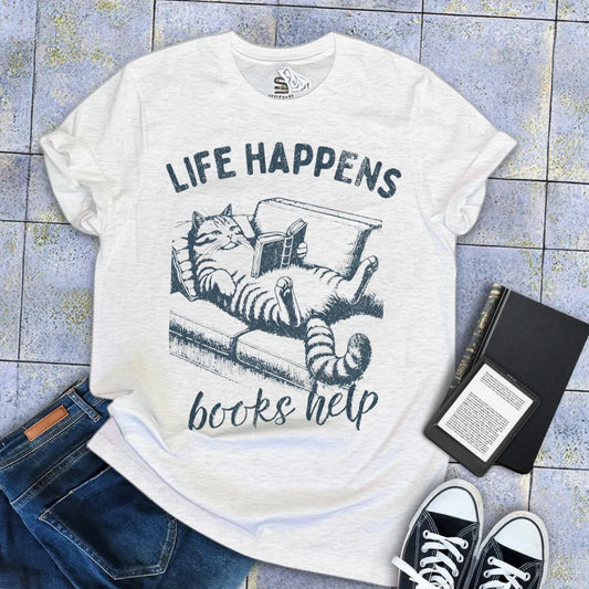 funny reading cat shirt for introverts