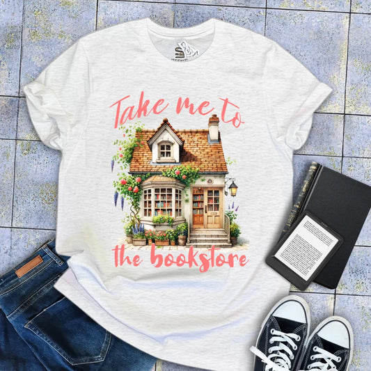 floral indie bookshop aesthetic tee