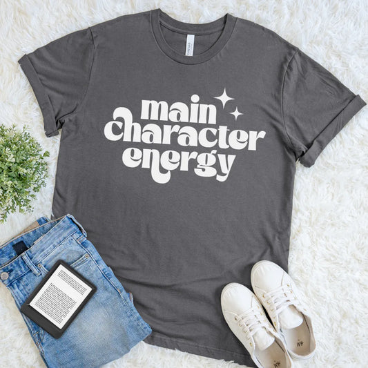 main character energy pink shirt