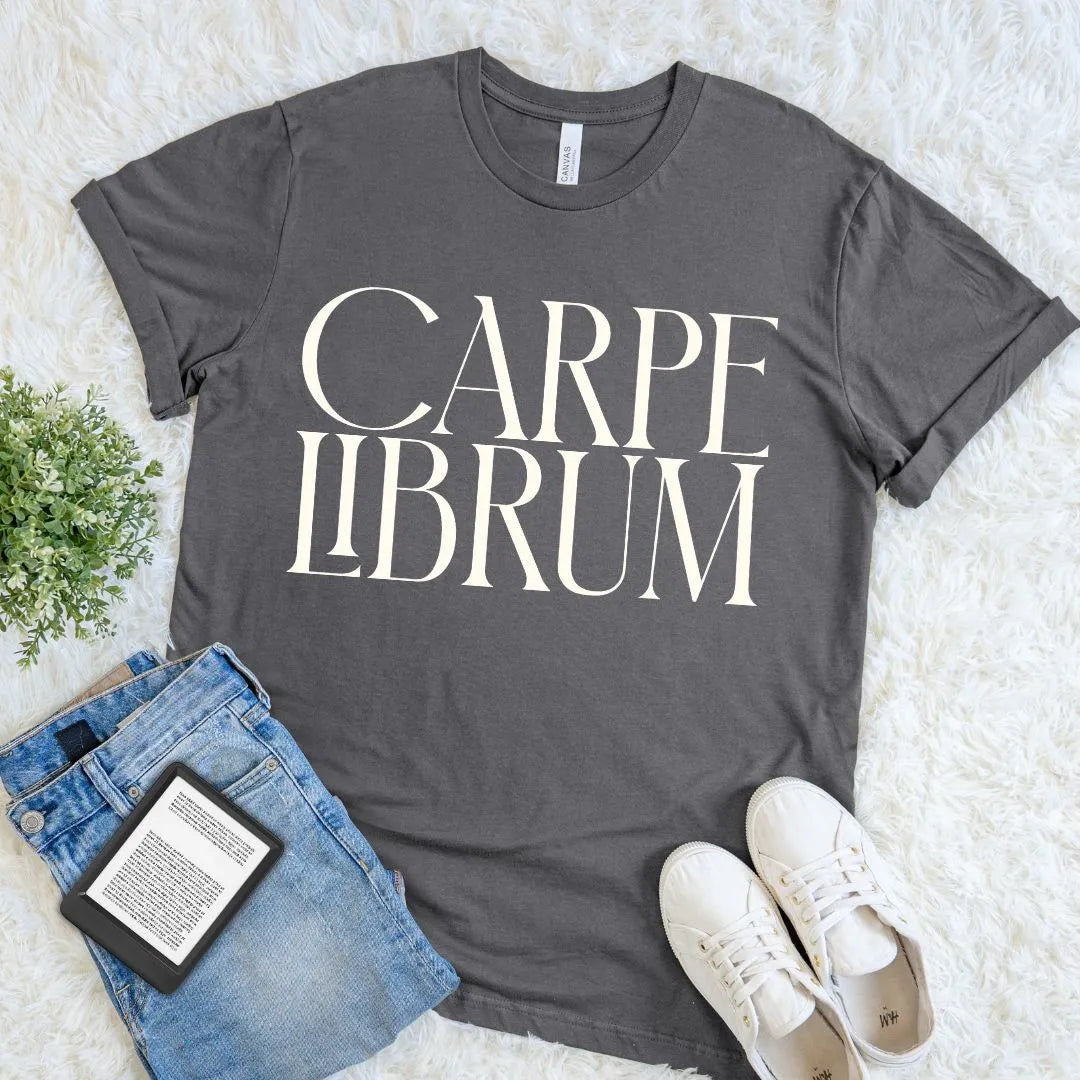 Carpe Librum Reader Shirt - Dark Academia  Latin Book Lover Typography Tee