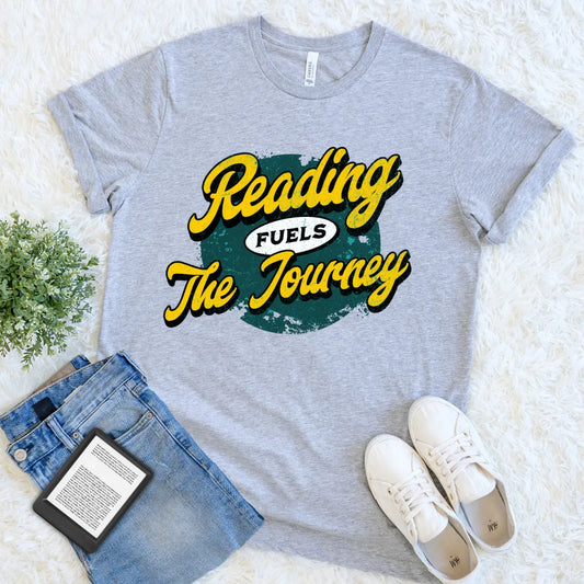 reading fuels the journey retro t-shirt