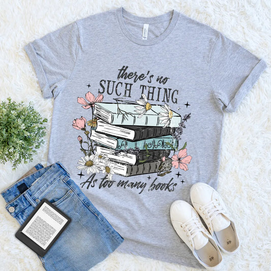 book hoarder shirt with pastel floral design