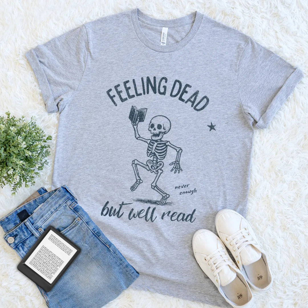 dark academia book lover skeleton shirt