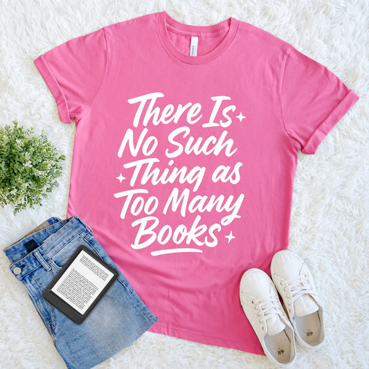 Bookworm aesthetic shirt with typography design in pink