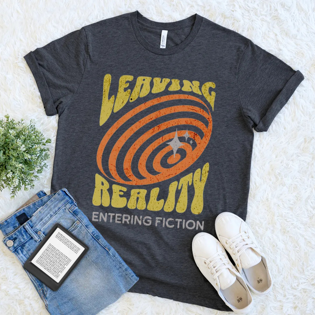bold escapist reading t-shirt with vintage type