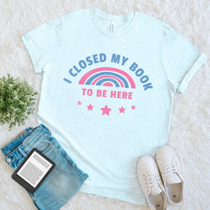 i closed my book to be here pastel reader introvert gift 