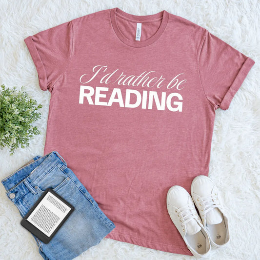 i’d rather be reading bold statement minimalist shirt