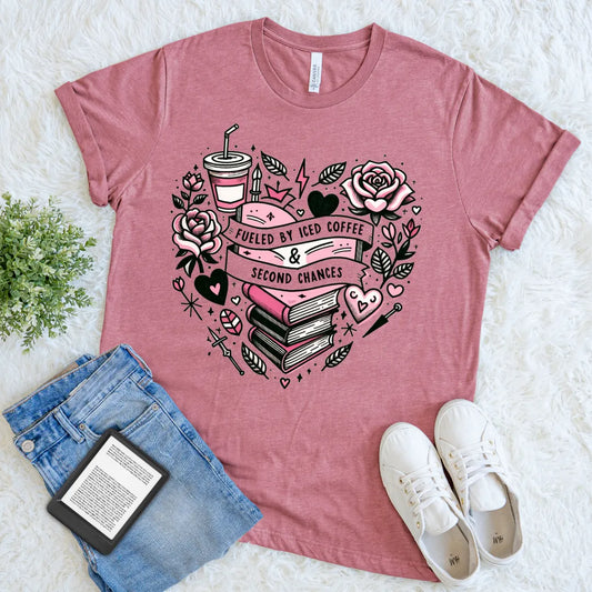 iced coffee and books shirt for romance readers