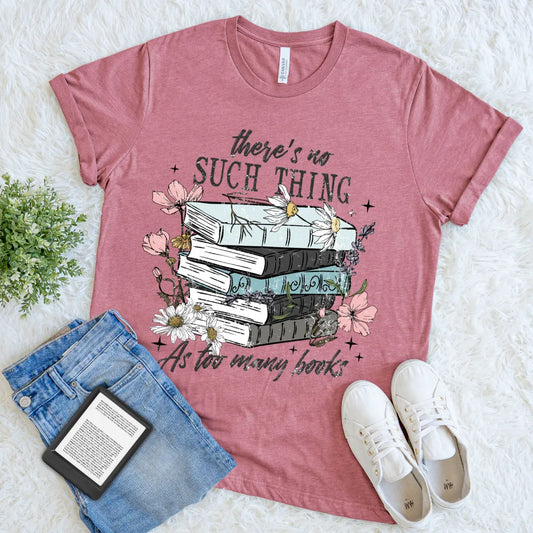 book hoarder shirt with pastel floral design