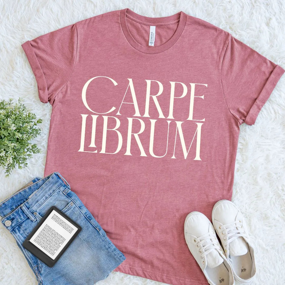 Carpe Librum Reader Shirt - Dark Academia  Latin Book Lover Typography Tee