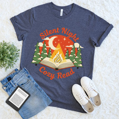 Peaceful winter T-shirt for readers who love quiet nights