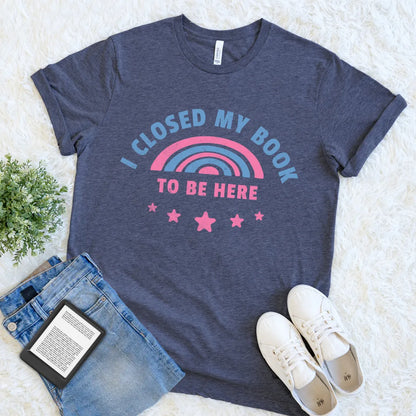 retro pink and blue book lover tee for readers