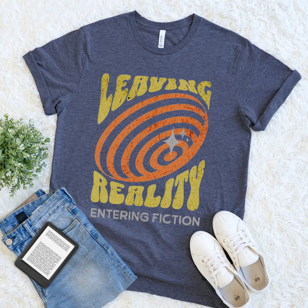 bold escapist reading t-shirt with vintage type