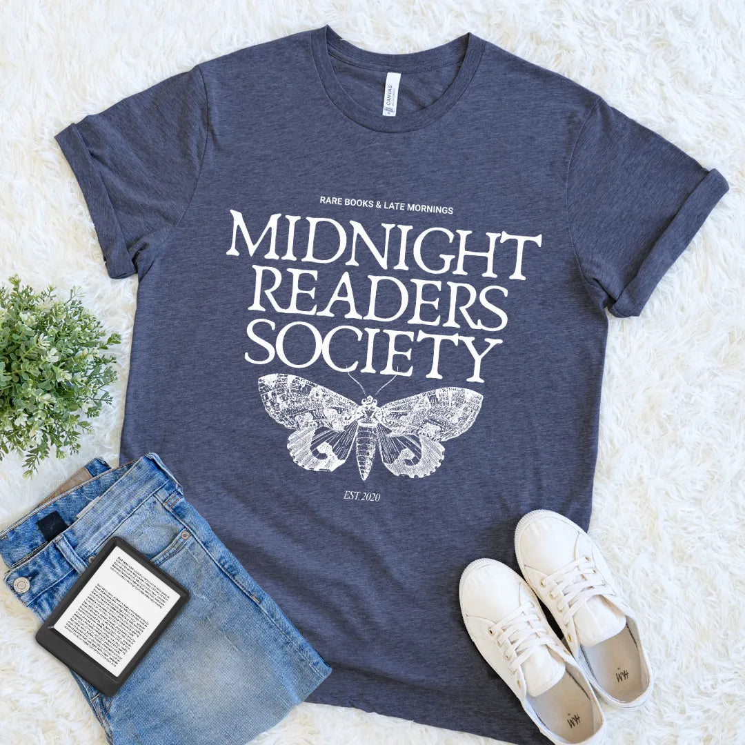 vintage inspired literary tee for late-night readers