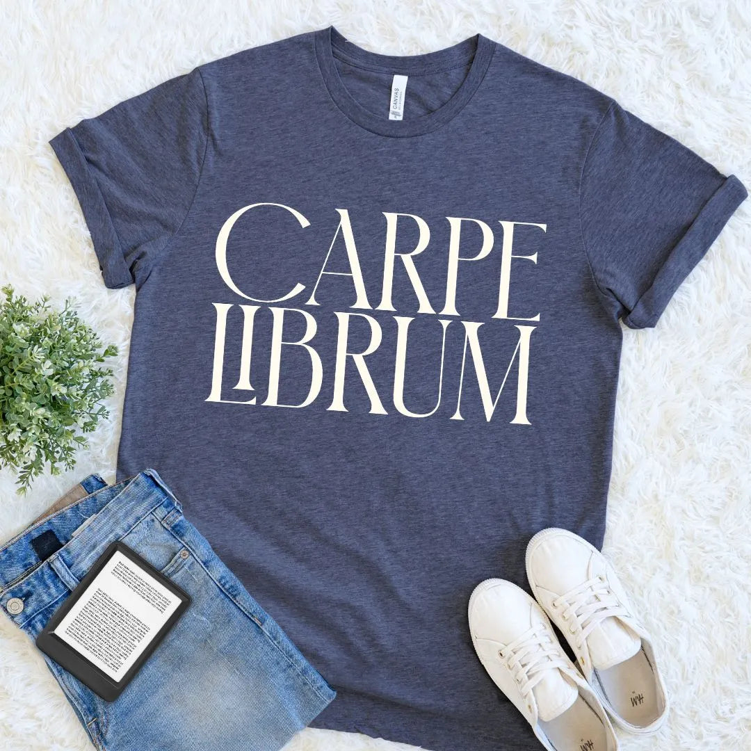 Carpe Librum Reader Shirt - Dark Academia  Latin Book Lover Typography Tee