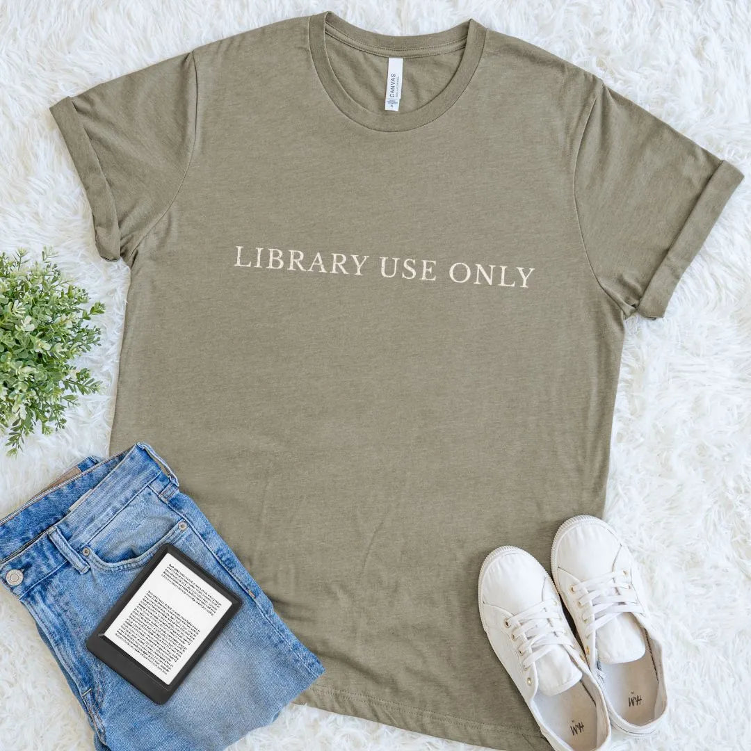 heather olive literary shirt with minimalist text print and casual flat lay styling