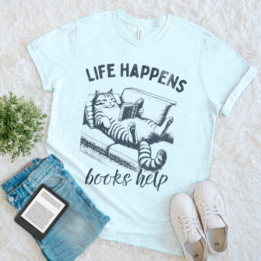 Life Happens Couch Cat Tee