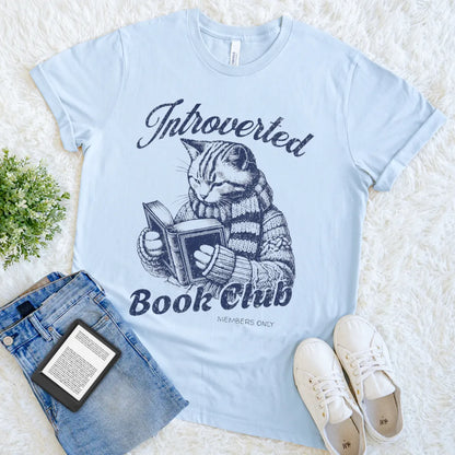 vintage book club shirt with cat in sweater