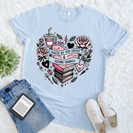 iced coffee and books shirt for romance readers